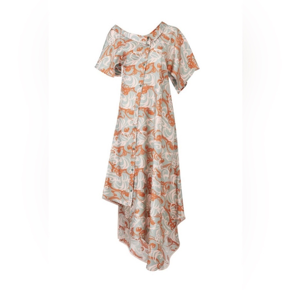 ADEAM- Floral Silk Shirtdress. Size M